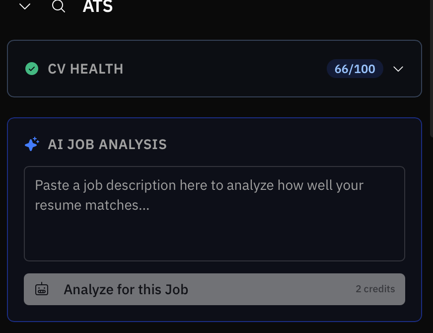 OfferBound ATS Job Matching — paste a job posting and see your resume's match score plus missing keywords